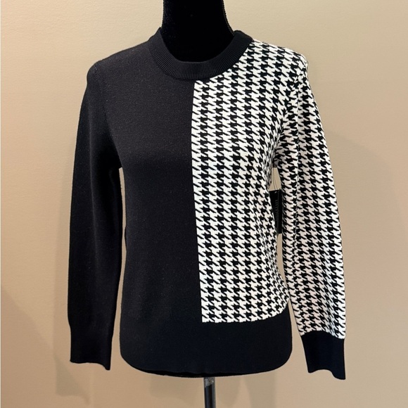NWT Women’s LIVERPOOL Los Angeles Colorblock houndstooth sweater- Size XS - Picture 3 of 9